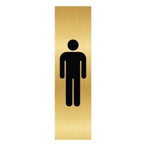 Goud aluminium deurbordje Heren pictogram