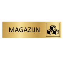 Goud aluminium deurbordje Magazijn