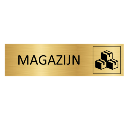 Goud aluminium deurbordje Magazijn 165x45mm - per 1 stuk