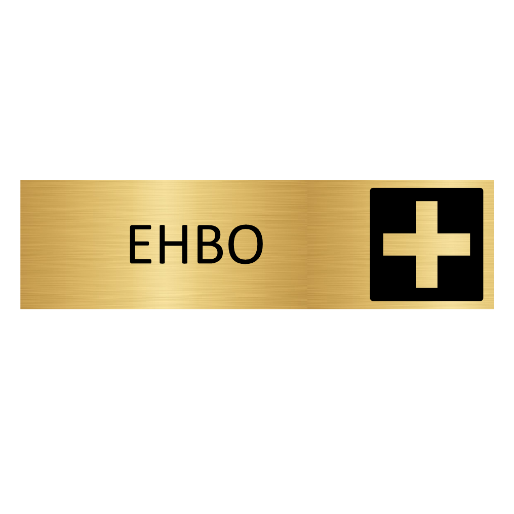 CombiCraft Goudkleurig Aluminium Deurbordje EHBO 165x45mm met tape