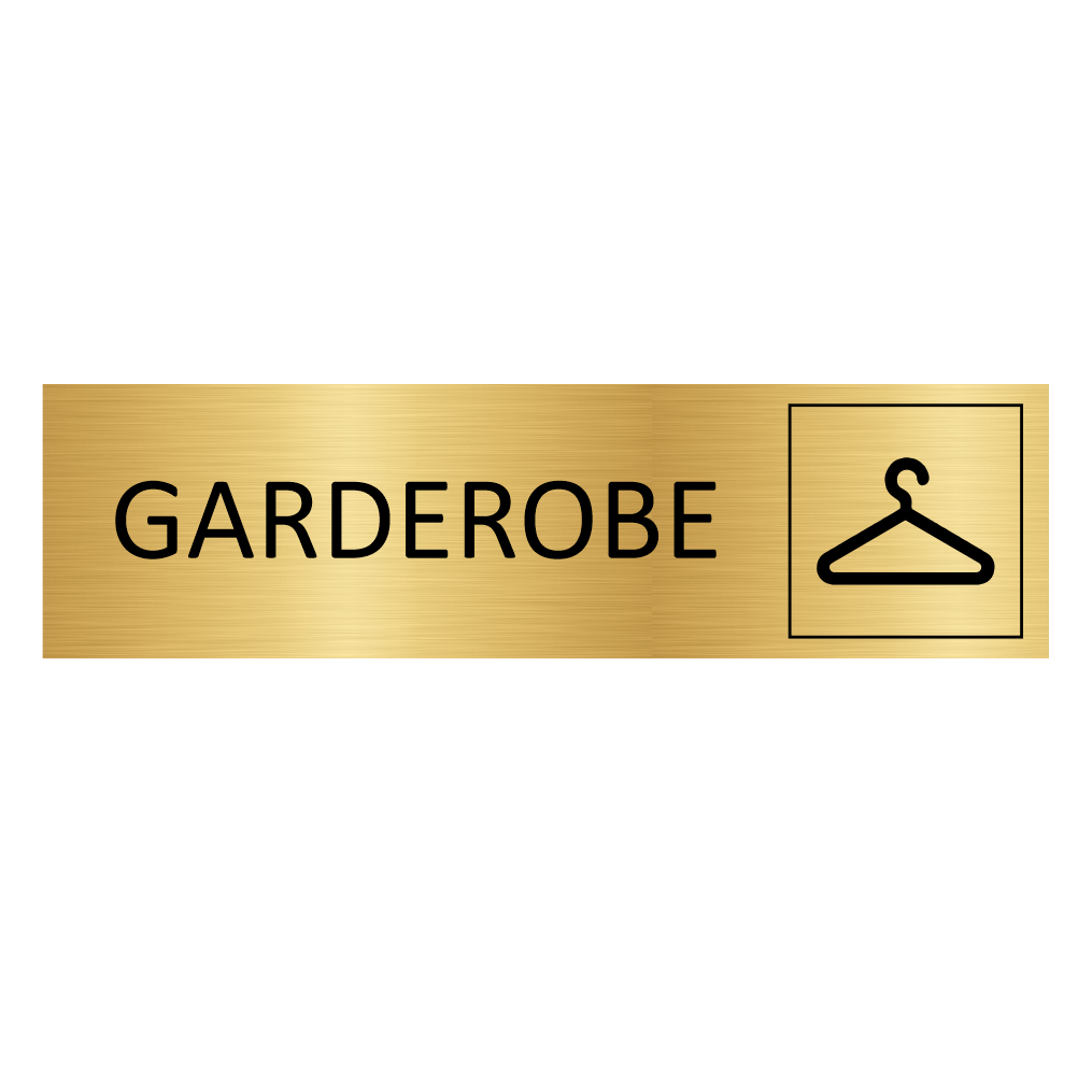 CombiCraft Goud aluminium deurbordje Garderobe 165x45mm - per 1 stuk
