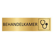 Goud aluminium deurbordje Behandelkamer