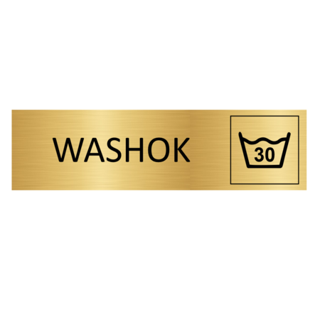 Goud aluminium deurbordje Washok 165x45mm - per 1 stuk