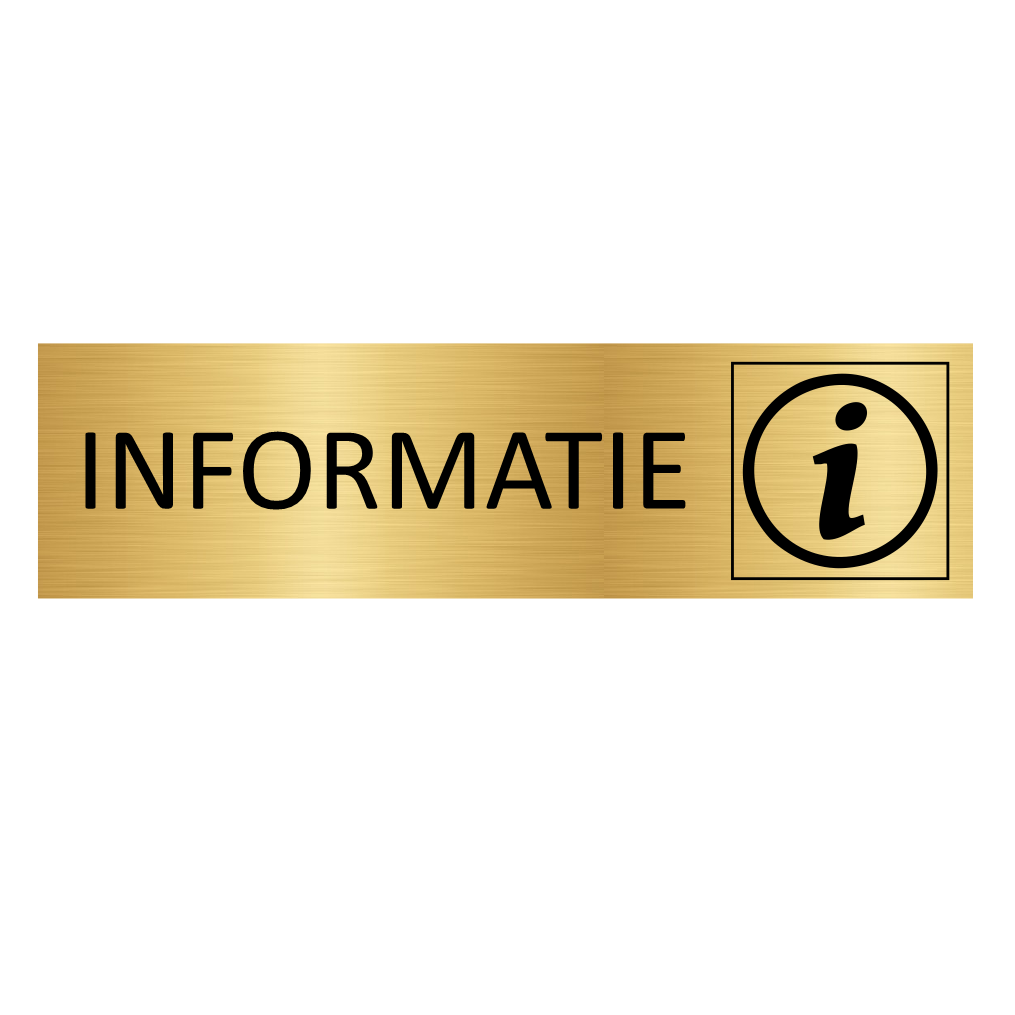 CombiCraft Goudkleurig Aluminium Deurbordje Informatie 165x45mm met tape