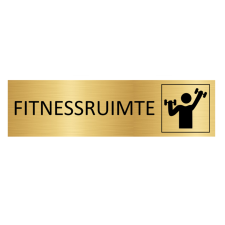Goud aluminium deurbordje Fitnessruimte 165x45mm - per 1 stuk