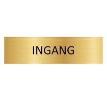 Goud aluminium deurbordje Ingang