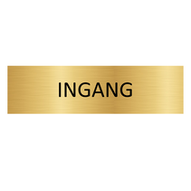Goud aluminium deurbordje Ingang