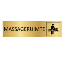 Goud aluminium deurbordje Massageruimte