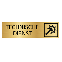 Goud aluminium deurbordje Technische Dienst