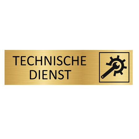 Goud aluminium deurbordje Technische Dienst 165x45mm - per 1 stuk
