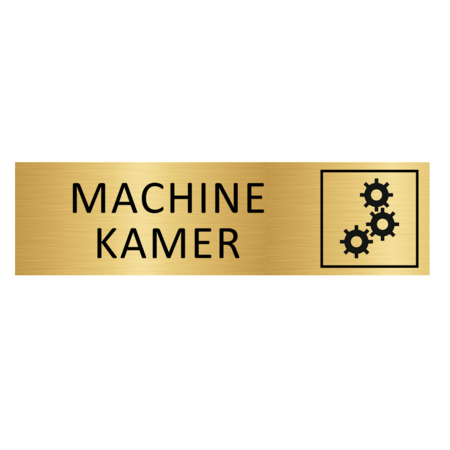 Goud aluminium deurbordje Machinekamer 165x45mm - per 1 stuk