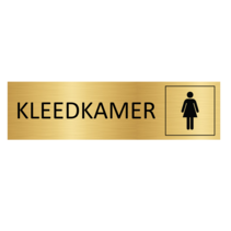 Goud aluminium deurbordje Kleedkamer vrouw symbool