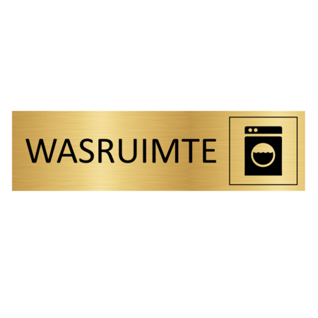 Goud aluminium deurbordje Wasruimte 165 x 45 mm - per 1 stuk