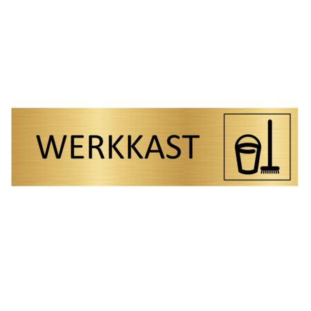 CombiCraft Goud aluminium deurbordje Werkkast 165 x 45 mm  - per 1 stuk