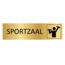 Goud aluminium deurbordje Sportzaal 165x45mm - per 1 stuk
