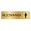 Goud aluminium deurbordje Kleedkamer man symbool 165x45mm - per 1 stuk