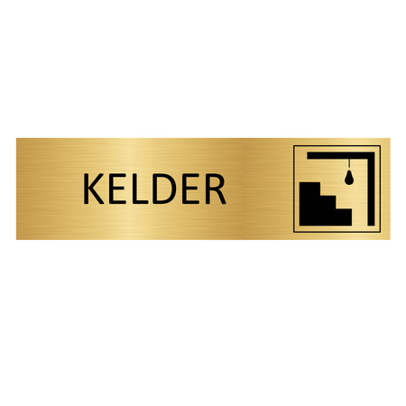 Goud aluminium deurbordje Kelder 165x45mm - per 1 stuk