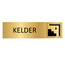 Goud aluminium deurbordje Kelder 165x45mm - per 1 stuk