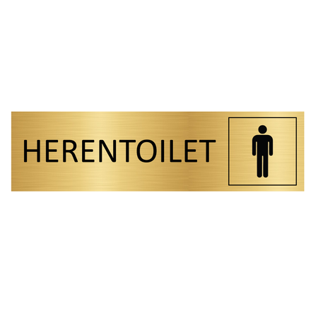 CombiCraft Goud aluminium deurbordje Herentoilet 165x45mm - per 1 stuk