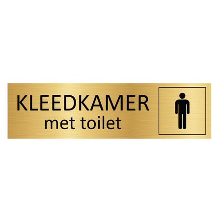Goud aluminium deurbordje Heren kleedkamer met toilet 165x45mm - per 1 stuk