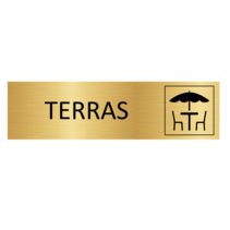 Goud aluminium deurbordje Terras