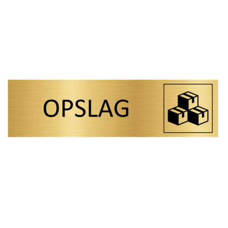Goud aluminium deurbordje Opslag 165x45mm - per 1 stuk