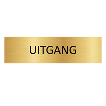 Goud aluminium deurbordje Uitgang