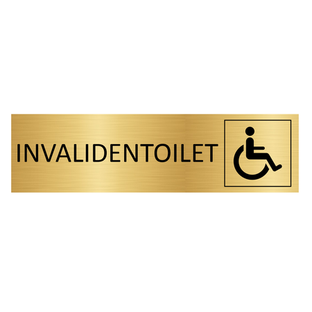 Goud aluminium deurbordje Invalidentoilet 165x45mm - per 1 stuk