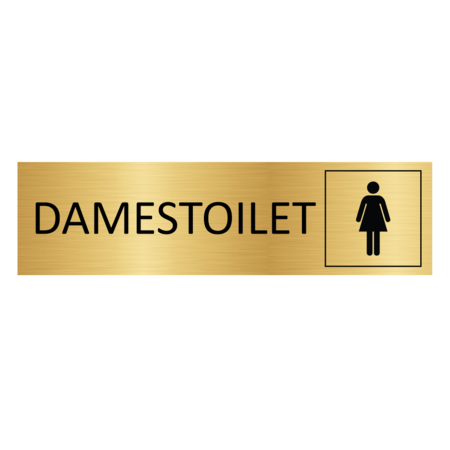 Goud aluminium deurbordje Damestoilet 165x45mm - per 1 stuk