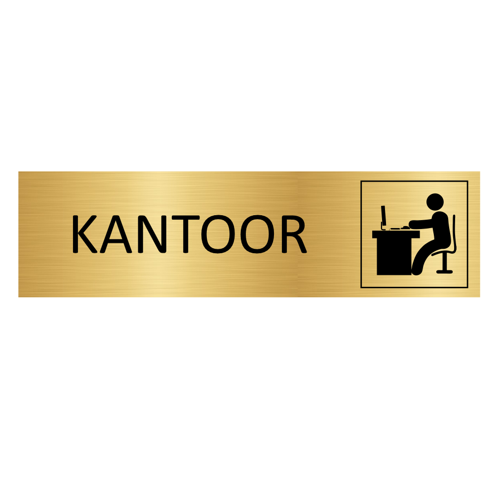 CombiCraft Goud aluminium deurbordje Kantoor 165x45mm - per 1 stuk