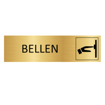 Goud aluminium deurbordje Bellen