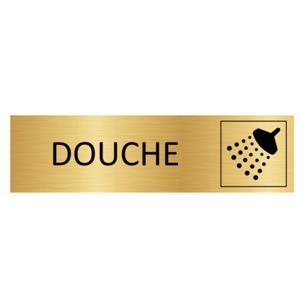 Goud aluminium deurbordje Douche 165x45mm - per 1 stuk