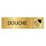 Goud aluminium deurbordje Douche 165x45mm - per 1 stuk