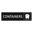 CombiCraft Zwart aluminium deurbordje Containers 165 x 45 mm - per 1 stuk
