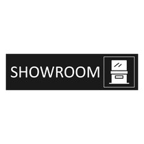 Zwart aluminium deurbordje Showroom