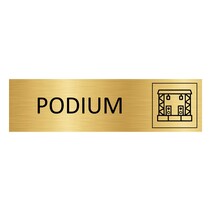 Goud aluminium deurbordje Podium