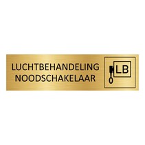 Goud aluminium deurbordje Luchtbehandeling noodschakelaar