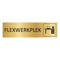Goud aluminium deurbordje Flexwerkplek