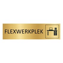 Goud aluminium deurbordje Flexwerkplek