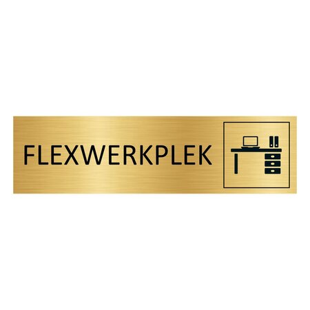 CombiCraft Goud aluminium deurbordje Flexwerkplek 165 x 45 mm - per 1 stuk