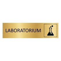 Goud aluminium deurbordje Laboratorium