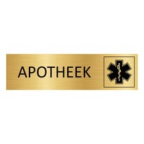 Goud aluminium deurbordje Apotheek