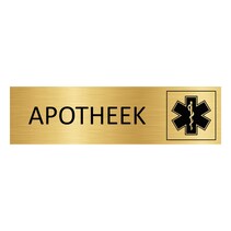 Goud aluminium deurbordje Apotheek
