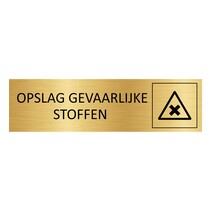 Goud aluminium deurbordje Opslag gevaarlijke stoffen