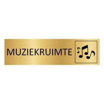 Goud aluminium deurbordje Muziekruimte