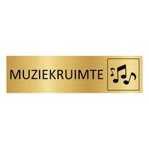 Goud aluminium deurbordje Muziekruimte