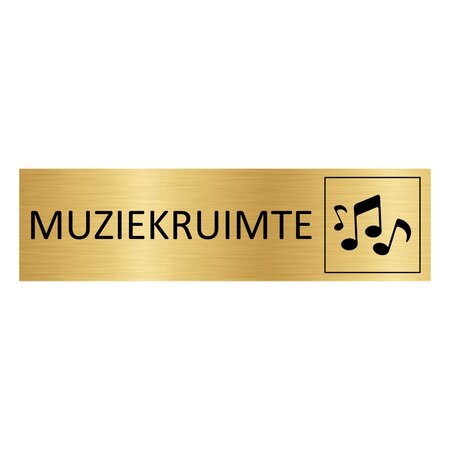 CombiCraft Goud aluminium deurbordje Muziekruimte 165 x 45 mm - per 1 stuk