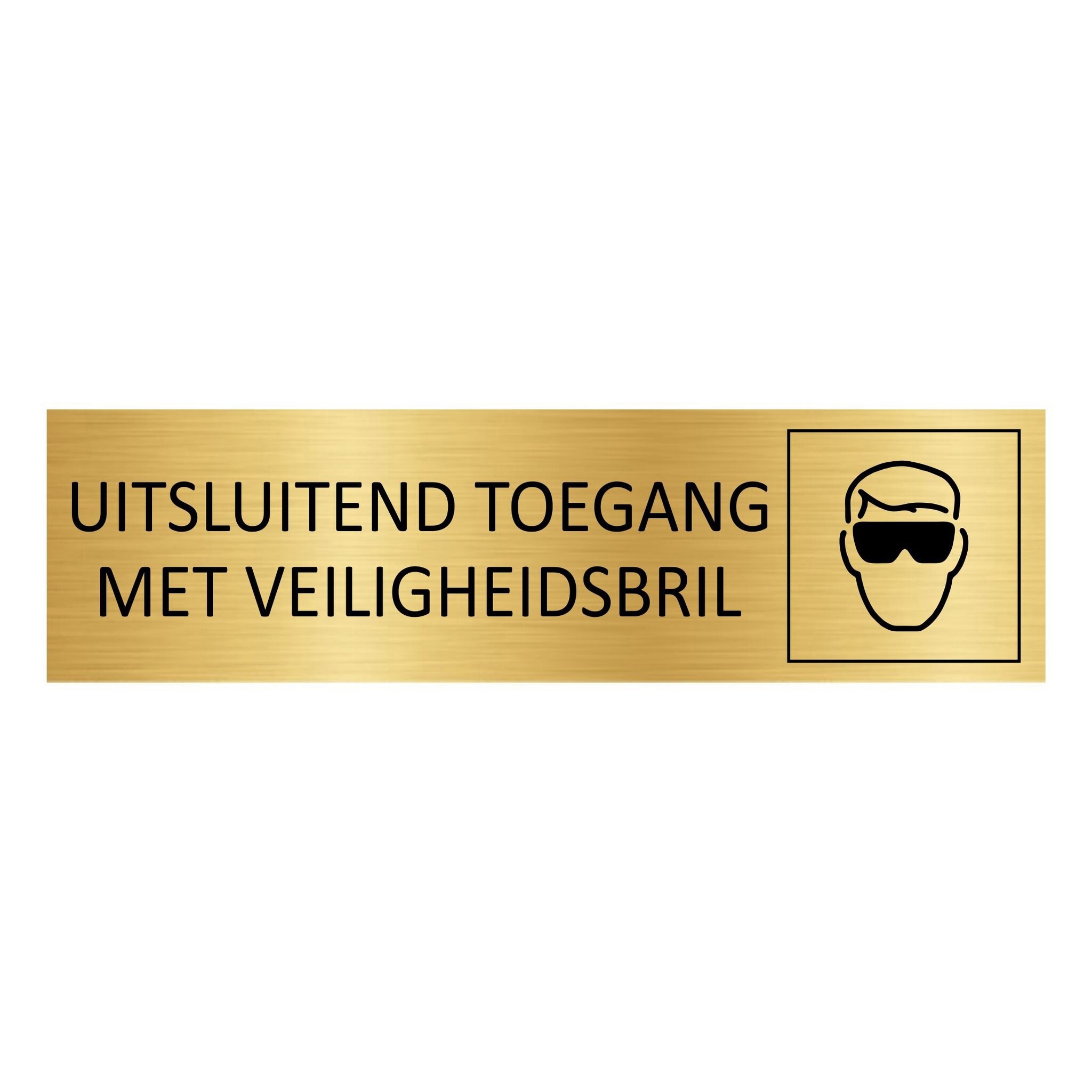 CombiCraft Aluminium deurbordje Uitsluitend toegang met veiligheidsbril 165 x 45 mm - per 1 stuk