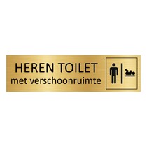Goud aluminium deurbordje Heren toilet met verschoonruimte