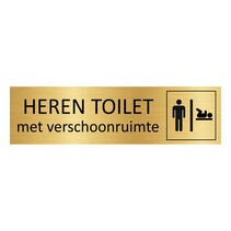 Goud aluminium deurbordje Heren toilet met verschoonruimte